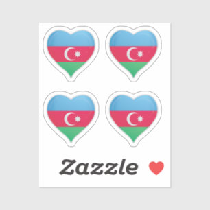 Aserbaidschanische Liebe Flaggenstempel Aufkleber