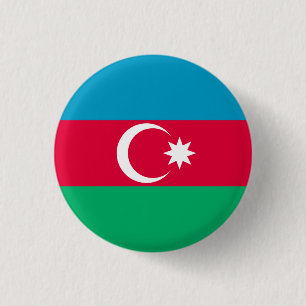 Aserbaidschanische patriotische Flagge Button