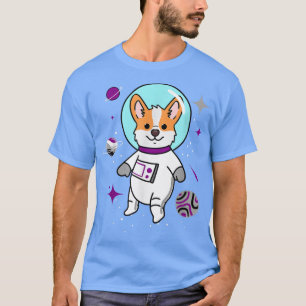 Aseual Corgi im Weltraum T-Shirt