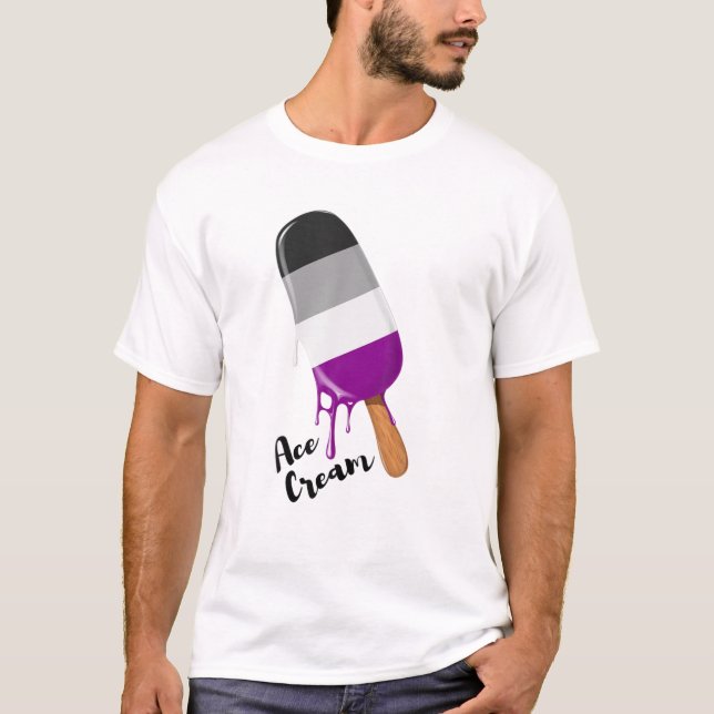 Asexual As Cream Asexual Ace Flag Alasexuell T-Shirt (Vorderseite)