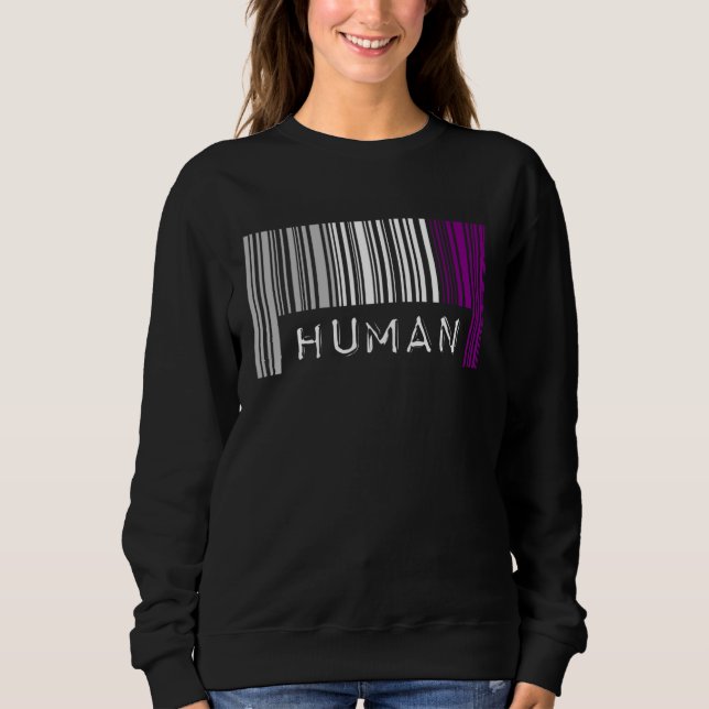 Asexual Barcode Pride Human Cute Ace Aesthetic LGB Sweatshirt (Vorderseite)