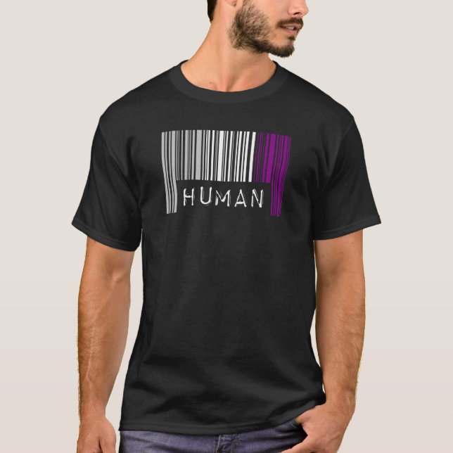 Asexual Barcode Prix Human Niedlich Ace Ästhetik L T-Shirt (Vorderseite)