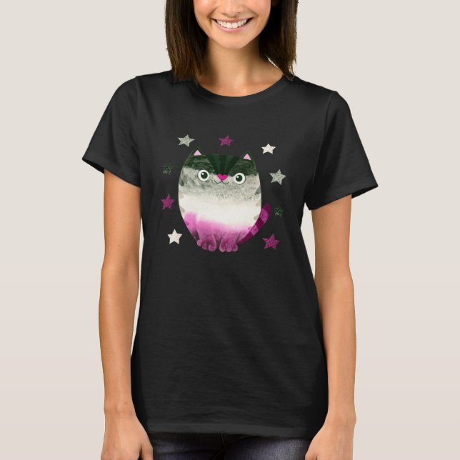 Asexual Cat Ace Pride LGBTQ+ Equality and Love T-Shirt (Vorderseite)