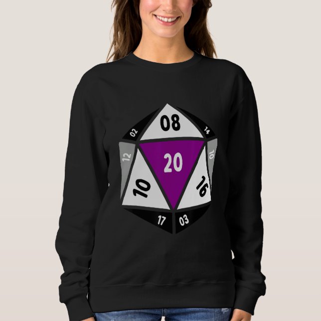 Asexual D20 Dice Ace Pride LGBTQ Gender Equality G Sweatshirt (Vorderseite)