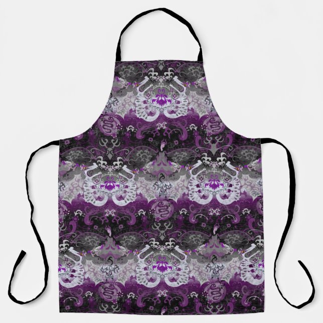 Asexual Dragon Damask - Ace-Pride-Flag-Farben Schürze (Vorderseite)