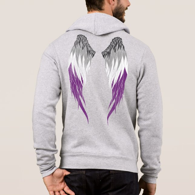 Asexual Flag - Angel Wings Hoodie (Rückseite)