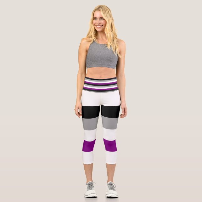 Asexual Flag Capri Leggings (Vorderseite)