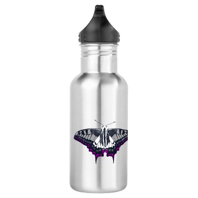 Asexual Flag Frack Butterfly Edelstahlflasche (Rechts)