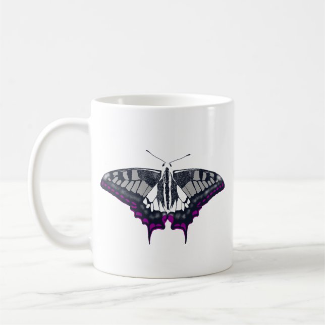 Asexual Flag Frack Butterfly Kaffeetasse (Links)
