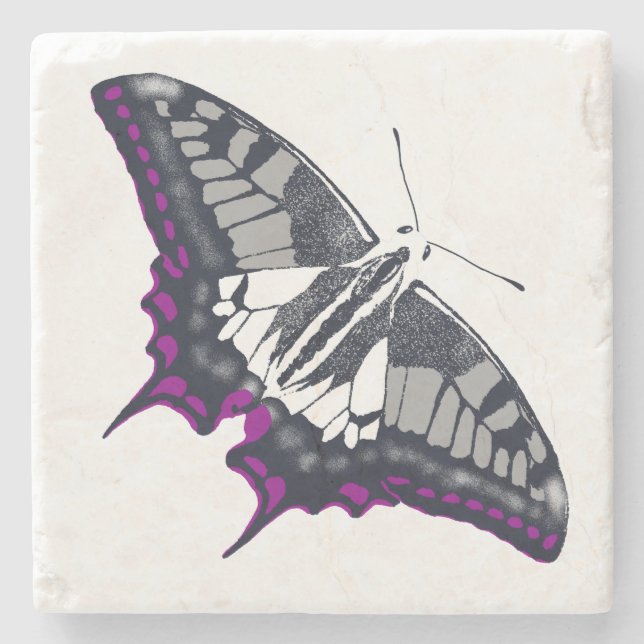 Asexual Flag Frack Butterfly Steinuntersetzer (Vorderseite)