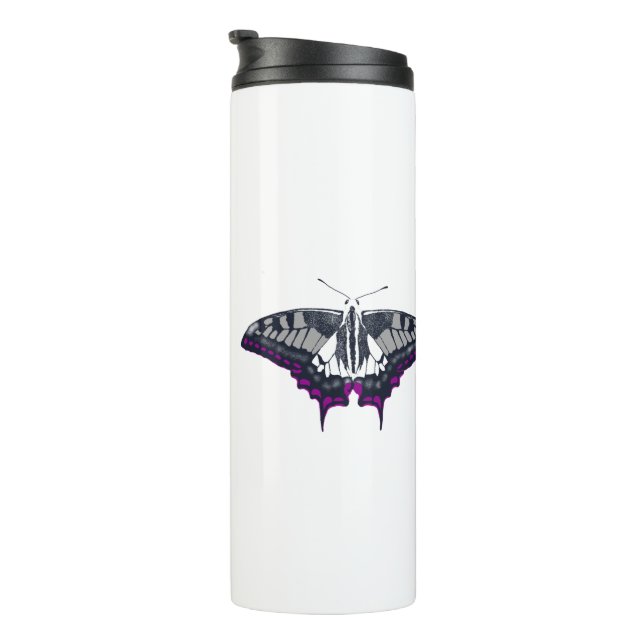 Asexual Flag Frack Butterfly Thermosbecher (Nach rechts gedreht)