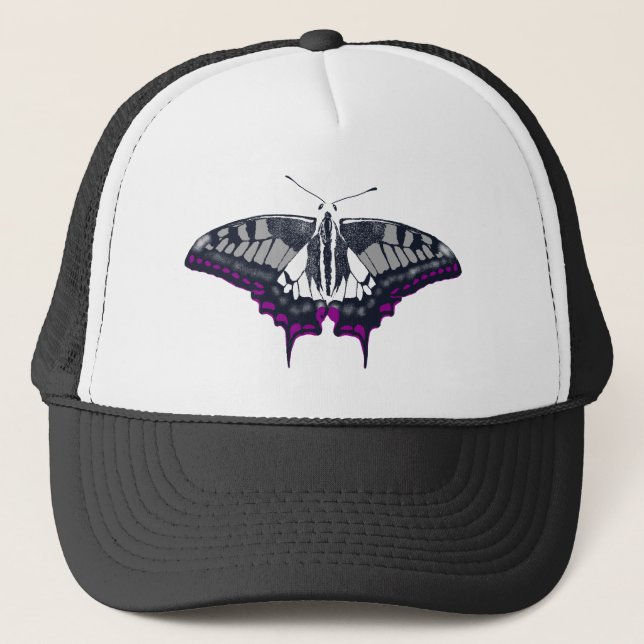Asexual Flag Frack Butterfly Truckerkappe (Vorderseite)