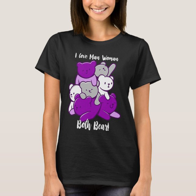 Asexual I Liebe Man Frauen beide Bären Asexualität T-Shirt (Vorderseite)