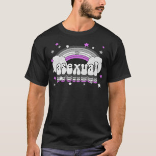 Asexual Original Rainbow Flag Flattern Design T-Shirt