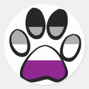 Asexual Pawprint Runder Aufkleber
