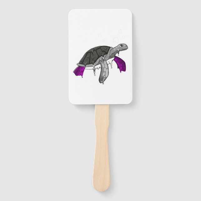 Asexual Pride Ace Flag Sea Turtle Subtle LGBTQ Fächer (Vorderseite)