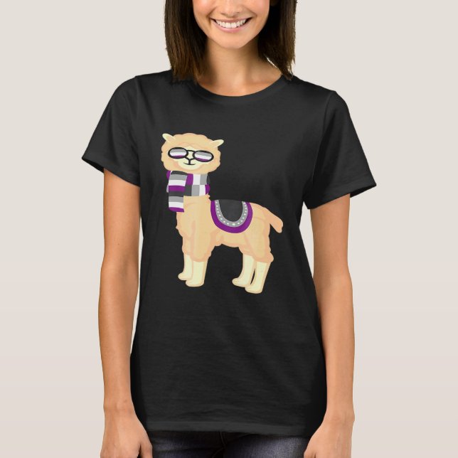 Asexual Pride Cool Llama mit Ace Pride T-Shirt (Vorderseite)