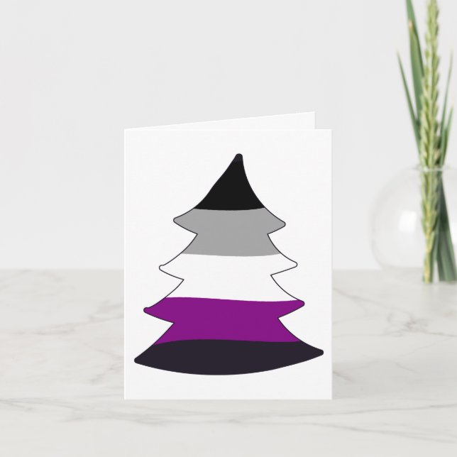 Asexual Pride Holigay Tree Feiertagskarte (Vorderseite)