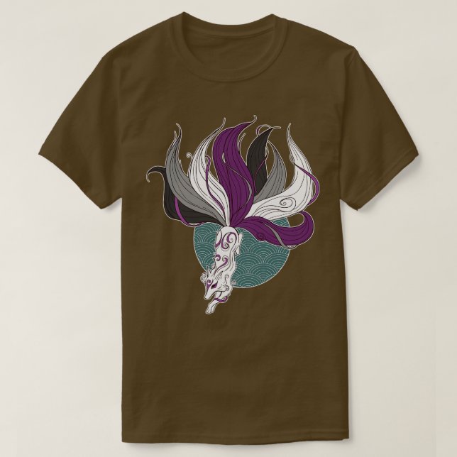 Asexual Pride Kitsune T-Shirt (Design vorne)