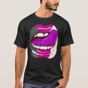 Asexual Pride LGBTQ Ace Lips Party T-Shirt