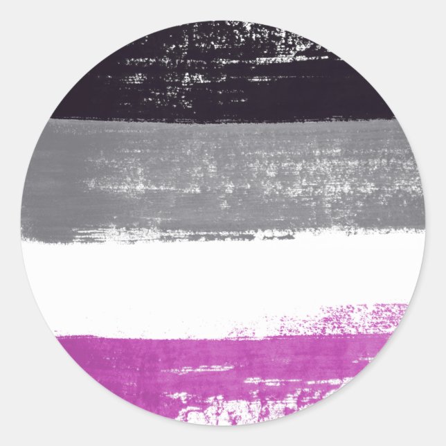 Asexual Pride Paint Runder Aufkleber (Vorderseite)