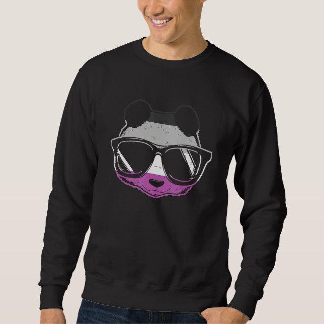 Asexual Pride Panda Asexual Flag Sonnenbrille Ace  Sweatshirt (Vorderseite)