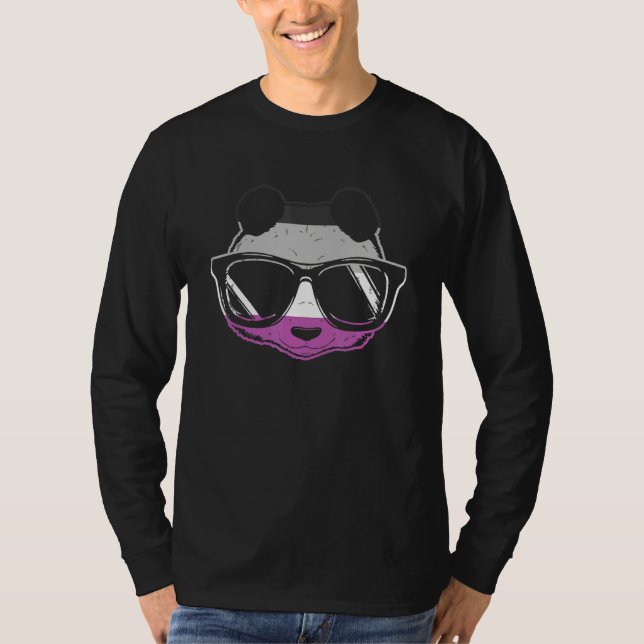 Asexual Pride Panda Asexual Flag Sonnenbrille Ace  T-Shirt (Vorderseite)