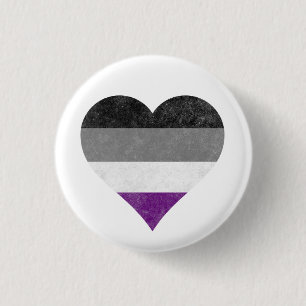 Asexual Prius Regenbogenherz ~ Ace Demi Grau B Button