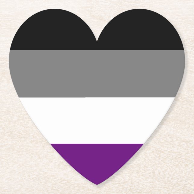 Asexual Prius Regenbogenherz ~ Ace | Demi | Grau Untersetzer (Vorderseite)