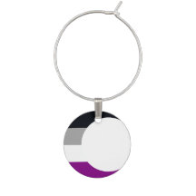 Asexual Stolz Flag Crescent Moon Wine Charm