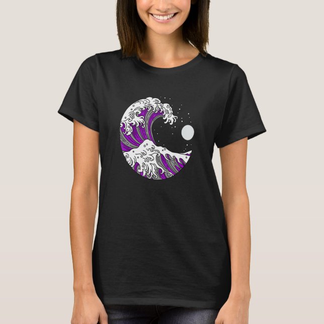 Asexual Stolz Japanischer Wave Lgbtq Ace Flag Lgbt T-Shirt (Vorderseite)