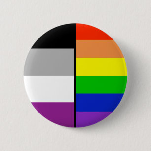 Asexual und Regenbogen kennzeichnet Abzeichen Button