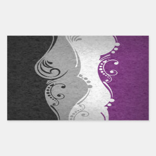 Asexuale dekorative Flagge Rechteckiger Aufkleber