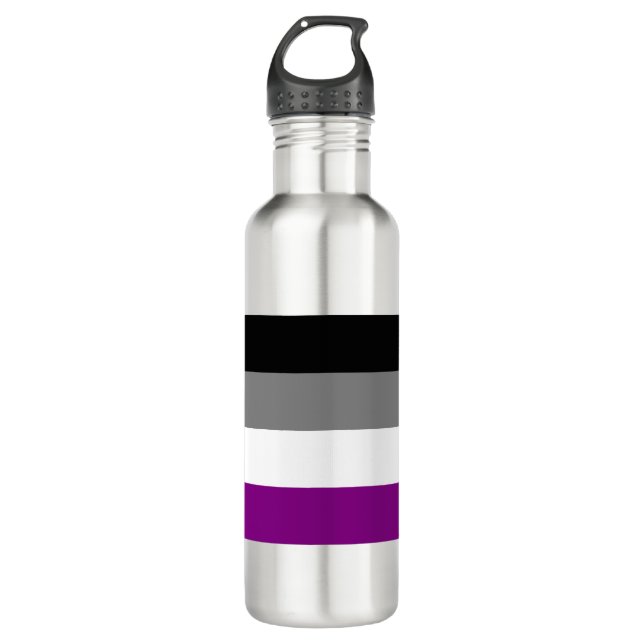 Asexuale Flaggen-Wasser-Flasche Edelstahlflasche (Vorderseite)