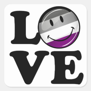 Asexuale Liebe-Stolz-Flagge Quadratischer Aufkleber