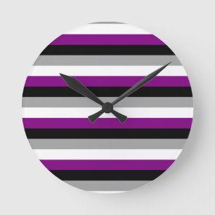 Asexuale Stolz-Flagge Runde Wanduhr