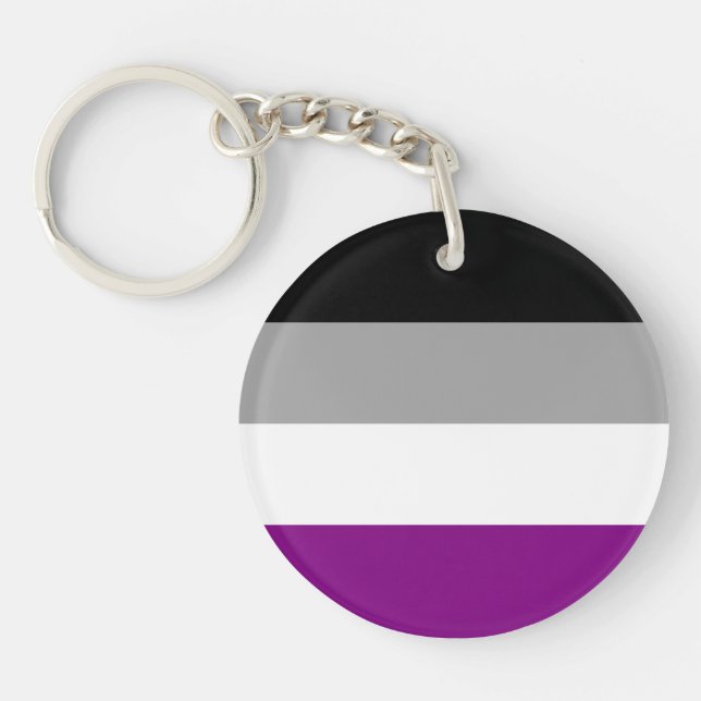 Asexuale Stolz-Flagge Schlüsselanhänger (Vorderseite)