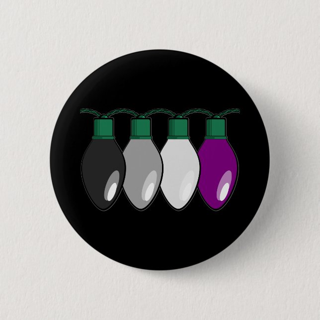 Asexuale Stolz-Weihnachtslichter Button (Vorderseite)