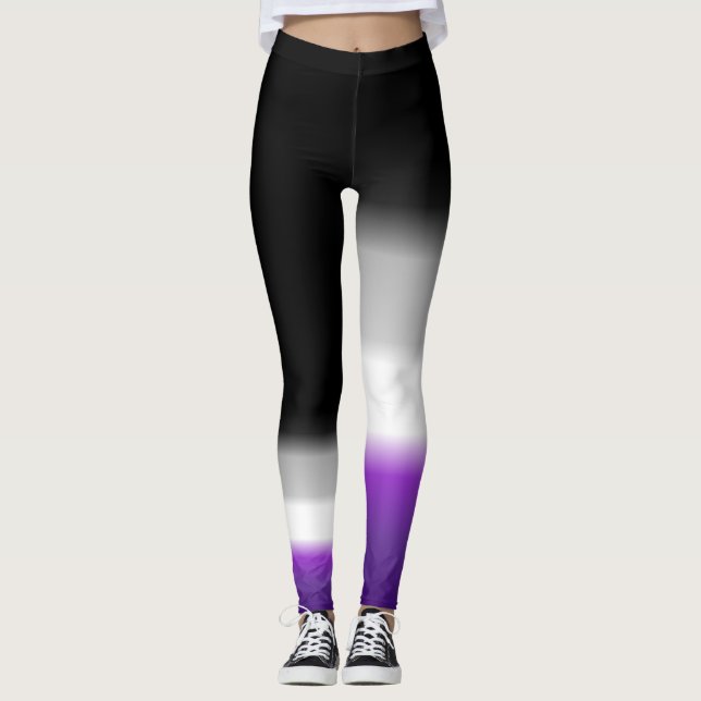 Asexuale Stolzflagge des asymetrischen Asses Leggings (Vorderseite)
