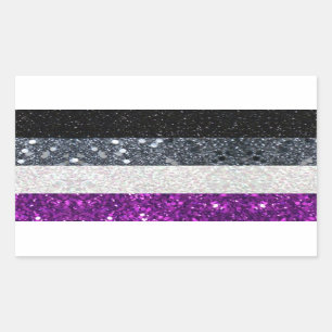 Asexualer Stolz-Glitteraufkleber Rechteckiger Aufkleber