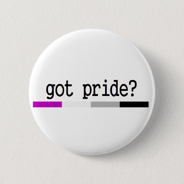Asexualer Stolz "got Stolz?" Schlüsselanhänger Button (Vorderseite)
