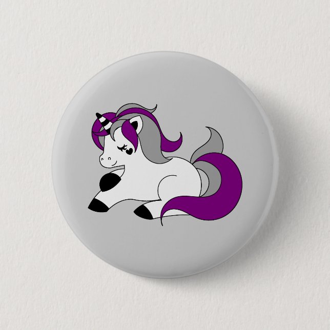 Asexuales Einhorn Button (Vorderseite)