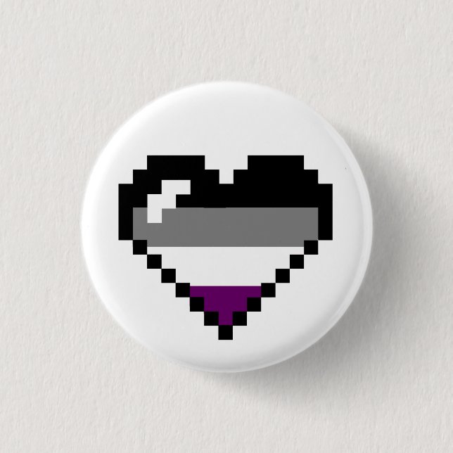 Asexuales Retro Stolz-8-Bitherz Button (Vorderseite)
