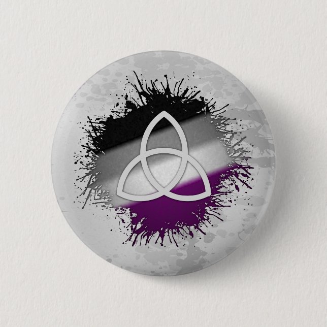 Asexuales Triquetra Button (Vorderseite)