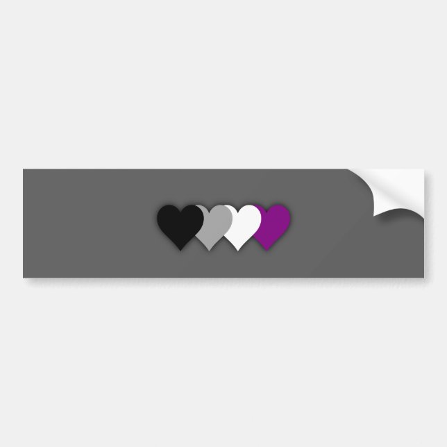 Asexualität stolz auf Herzen Autoaufkleber (Vorne)