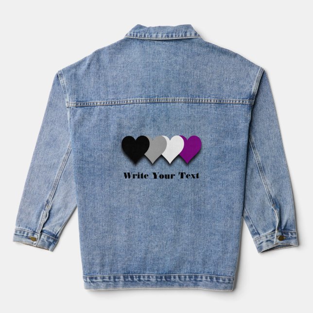 Asexualität stolz auf Herzen Jeansjacke (Rückseite)