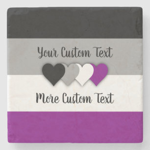 Asexualität Stolz Flagge mit Herz Stein Untersetze Steinuntersetzer