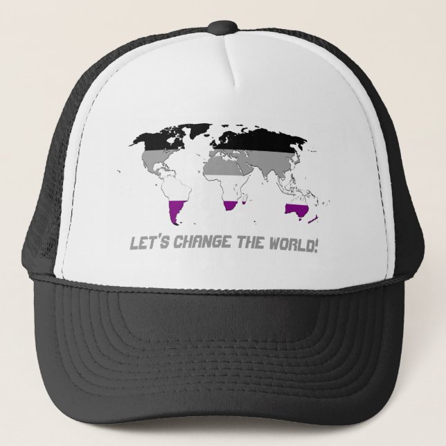 Asexualität Stolz Weltkarte Hat Truckerkappe (Vorderseite)