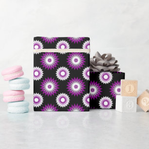 Asexualitäts-Stolzfarben / schwarze Blume Geschenkpapier