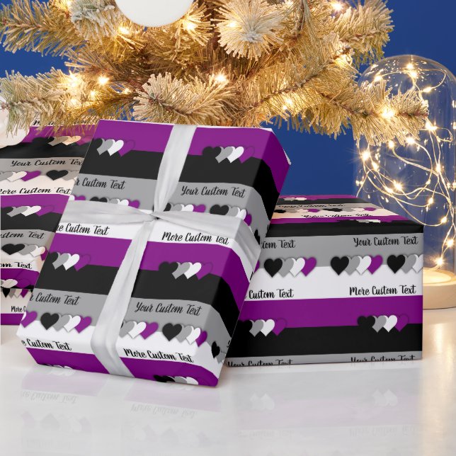 Asexualitäts-Stolzflagge mit Text-Wrap-Papier Geschenkpapier (Feiertage)